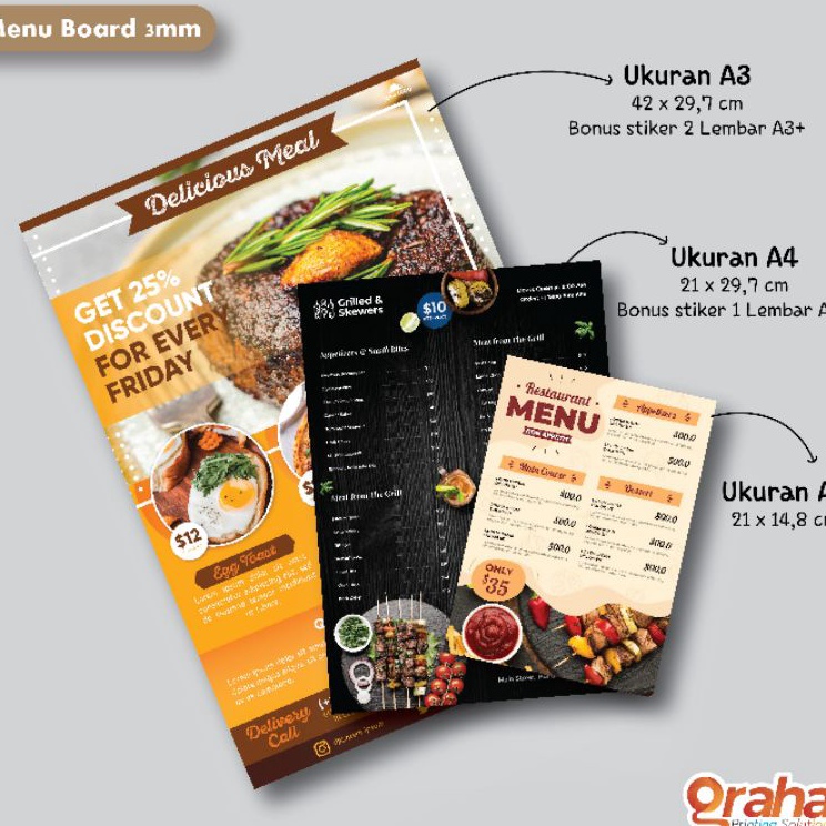 

Best Produk Cetak Daftar Menu Board / Papan Menu / Menu Resto