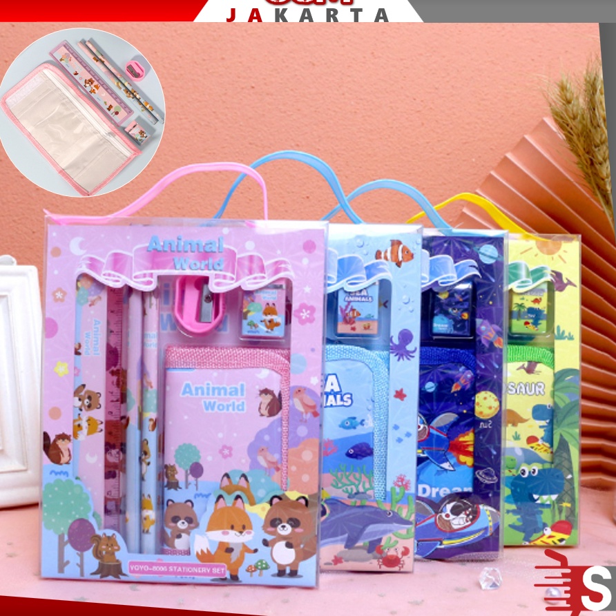 

Terbaru OSM JKT S5926 Stationery Set / Alat Tulis Set 6 in 1 Hadiah Souvenir / Paket Alat Tulis + Dompet Anak / Alat Tulis Set Karakter Super Promo