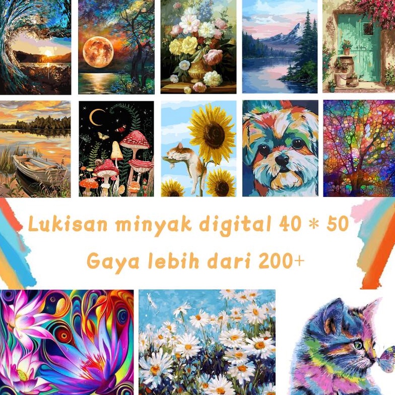 

Kemasan Baru.. [Little Star] 40 * 50cm Paint By Number DIY Paint By Number Kit No Frame 52