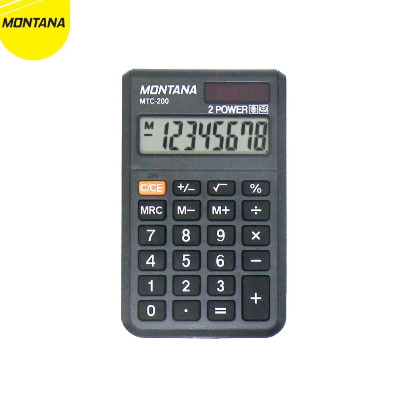 

Ready Kalkulator Mini Montana MTC 200 / calculator ukuran saku 8 digit untuk sekolah