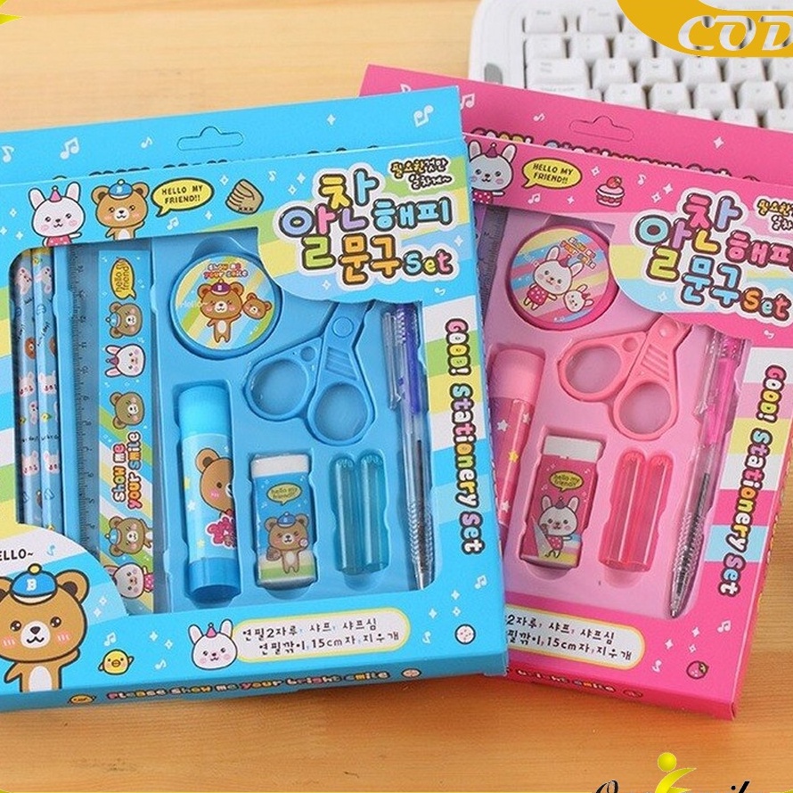 

Buruan Beli ONE-A26 Alat Tulis Set 8in1 Karakter Stationery Kids / Paket Alat Tulis Anak TK / Set School Supplies for Child Writing Gift Eraser Ruler