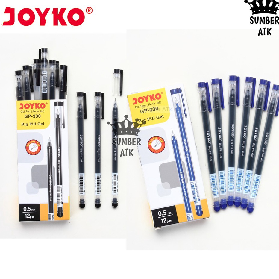 

Promo Gel Pen Pulpen Pena Joyko GP-330 Big Fill Gel 0.5 mm 1 Box 12 PCS Diskon