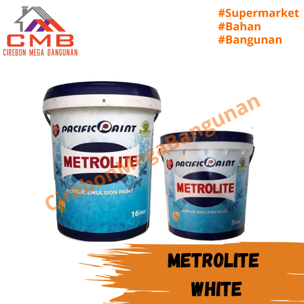 METROLITE PUTIH 3 Lt / METROLITE READY MIX / METROLITE MURAH / CAT TEMBOK / METROLITE / CAT BERKUALI