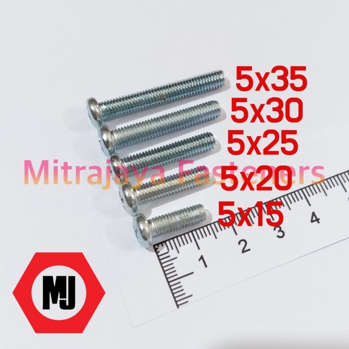 Baut JP M5x20 Obeng +