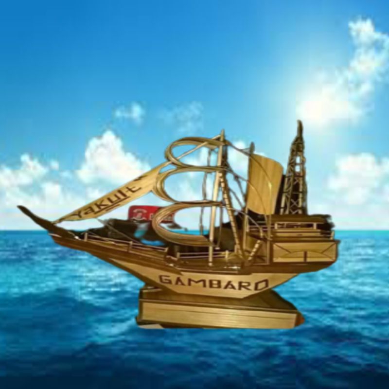 TRIZ- KAPAL MINIATUR BAMBU ASLI