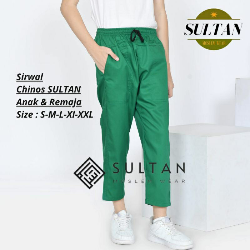 Celana Sirwal anak Laki.Laki Chinos Sirwal Chino Warna HIJAUMI Merah sd Buat harian seragam sekolah 