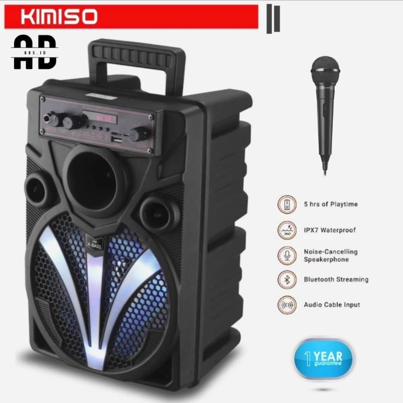 Speaker Bluetooth QS-7806 Free Mic Karaoke 8,8Inc Radio Fm Salon Aktif Portable Super Bass Speaker