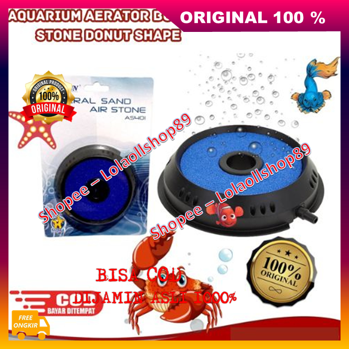 Aquarium Aerator Bubble Stone Donut Shape Batu Aerator Bulat Air Stone Mineral Sand Air Stone 100% A
