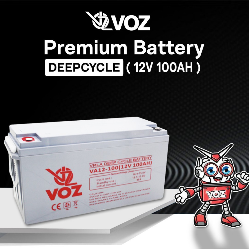 baterai aki Voz Deep Cycle 12V 100 Ah - baterai batre batteri aki kering Voz Deep Cycle 12V 100Ah - 1pcs
