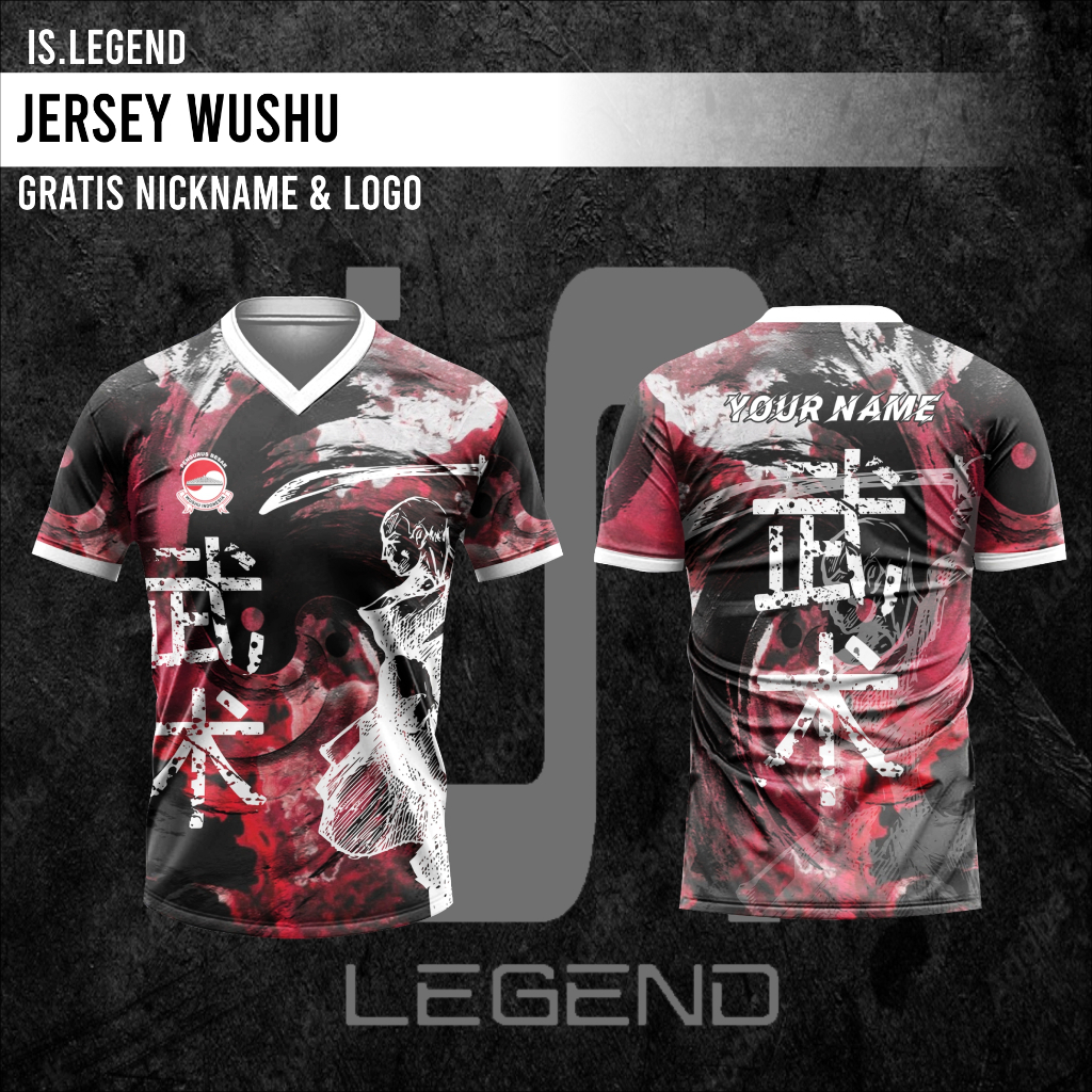 JERSEY BAJU WUSHU BAHAN DRYFIT FREE NICKNAME LOGO FULL PRINTING