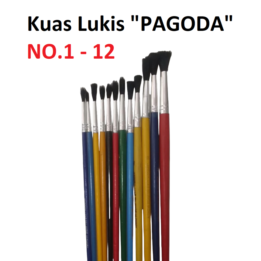 

Kuas Lukis / Menggambar / Paint Brush Bulu Hitam PAGODA No 1 - 12