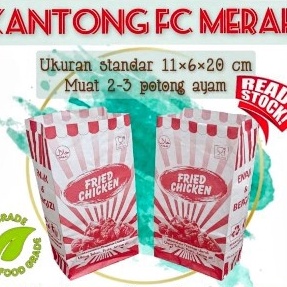 PROMO Kantong Fried Chicken isi 100 pcs - kantong Ayam Chicken isi 100 Kantong ayam kfc desain Merah