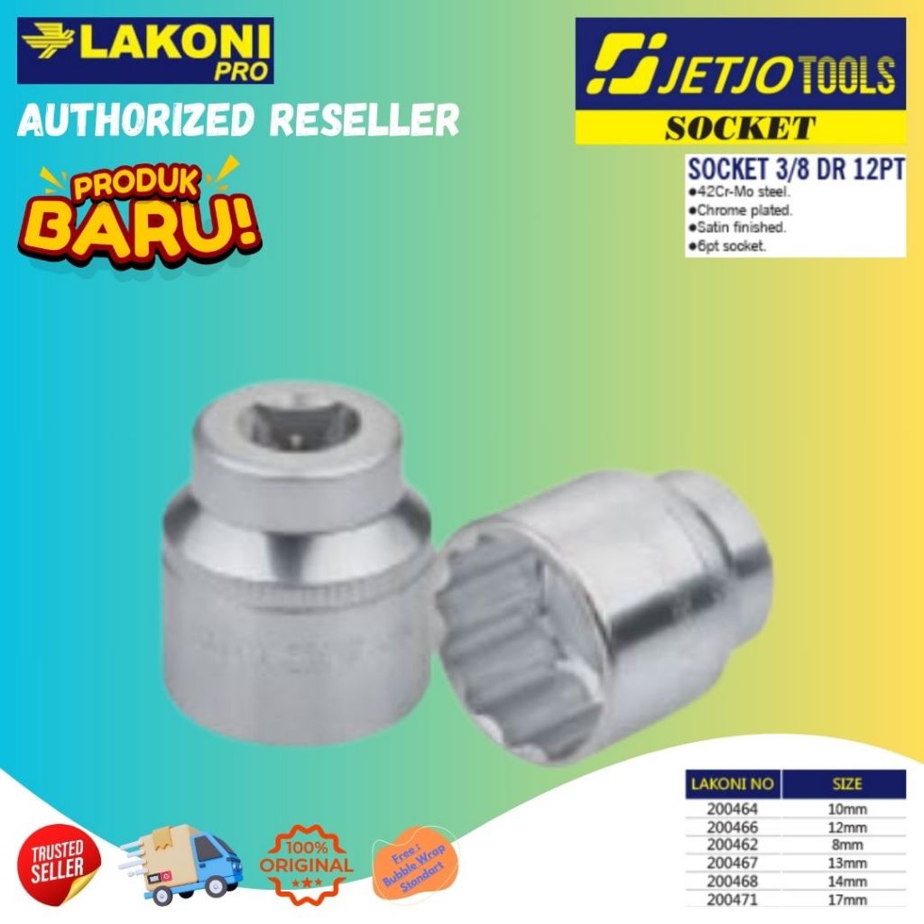 Lakoni Pro Jetjo Tools  Mata Kunci Sok / Socket 3/8" DR 12PT