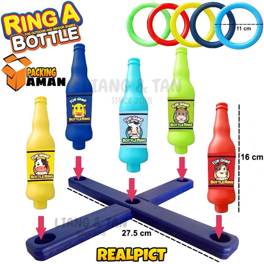 ( BISA COD ) PROMO Mainan Anak Bottle Ring Throw / Mainan Lempar Cincin Botol Rintangan Olahraga / L