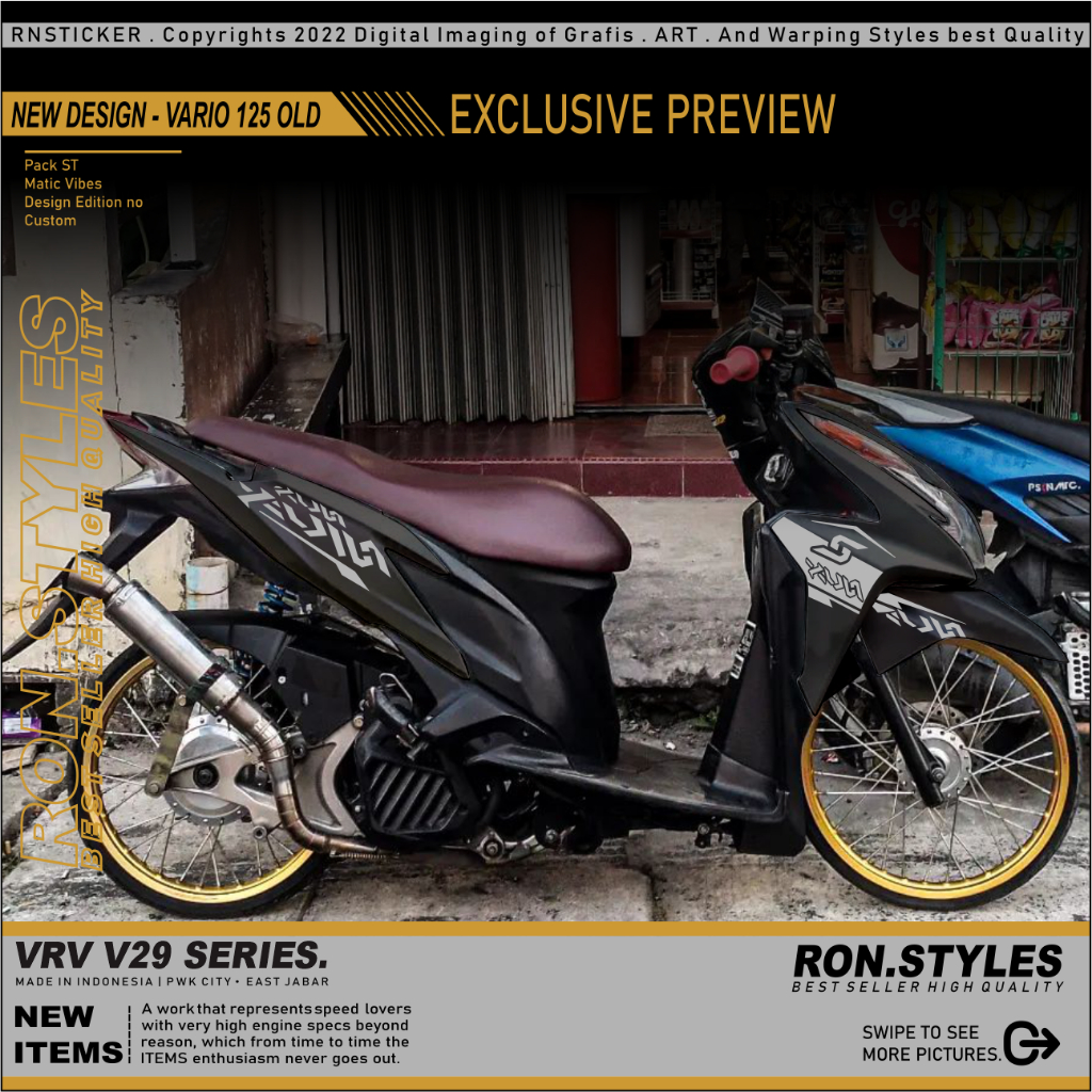 VRV29 CUTTING STICKER STRIPING VARIASI VARIO SUPER OLD 125 STRIPING VARIO TECHNO 125 STIKER VARIO LA