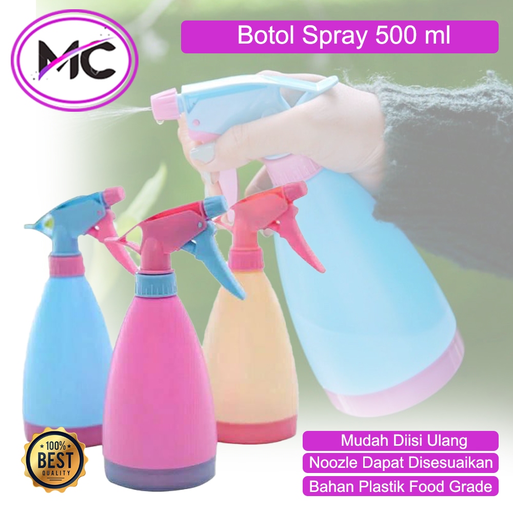 Botol Spray 500 ml Plastik Tebal Sprayer Burung Tanaman Kaca Jendela Botol Semprot Warna Candy Multi
