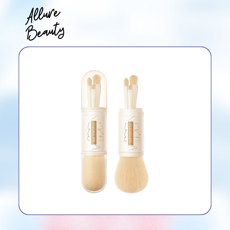 FOCALLURE #ModernUrban 4-In-1 Makeup Brush Set 4pcs Kuas Make Up Travel