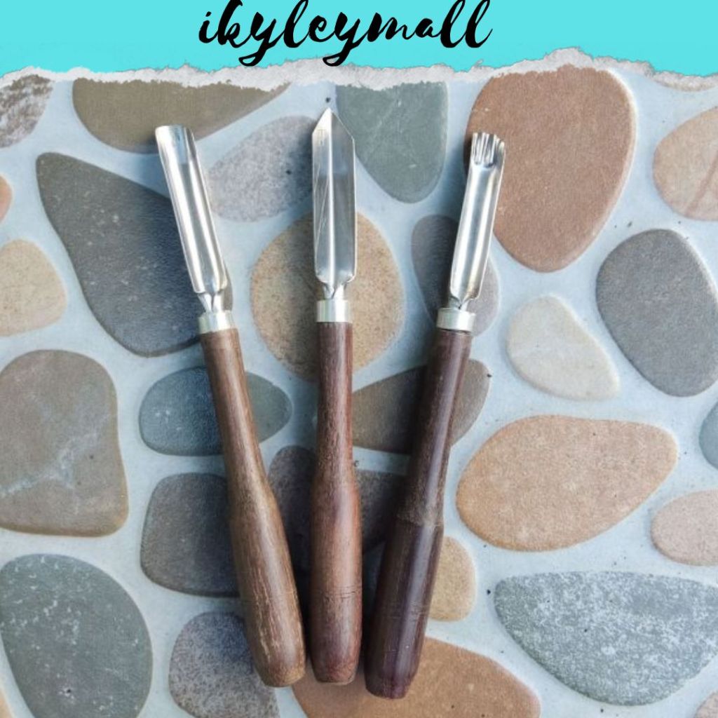 PISAU UKIR BUAH ISI 3|Pisau ukir buah/Pisau Tumpeng/pisau set isi