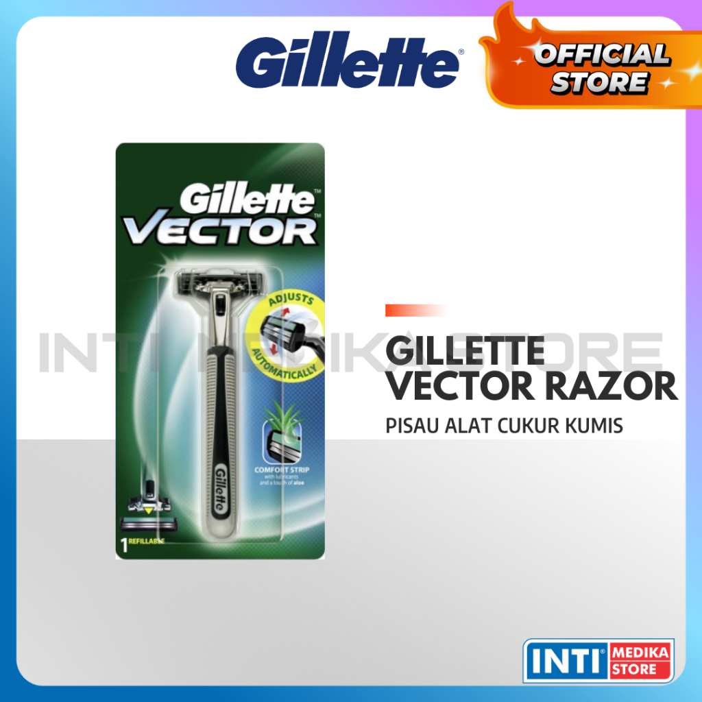 GILLETTE - VECTOR Razor Gilette Pisau Alat Cukur Kumis Jenggot Gillete