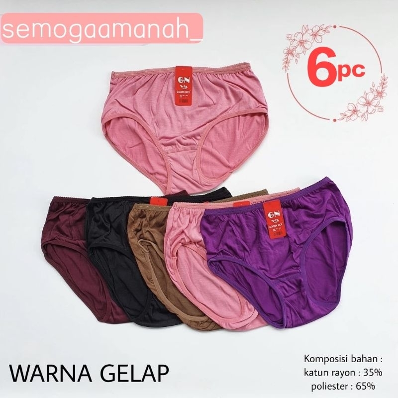 6PC CELANA DALAM gGOLDEN NICK WARNA GELAP//CD GOLDEN NICK 939