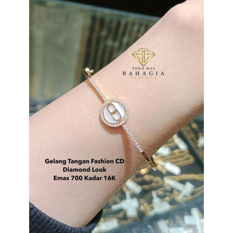 Gelang Tangan Fashion CD Kombinasi Emas 700 Kadar 16K