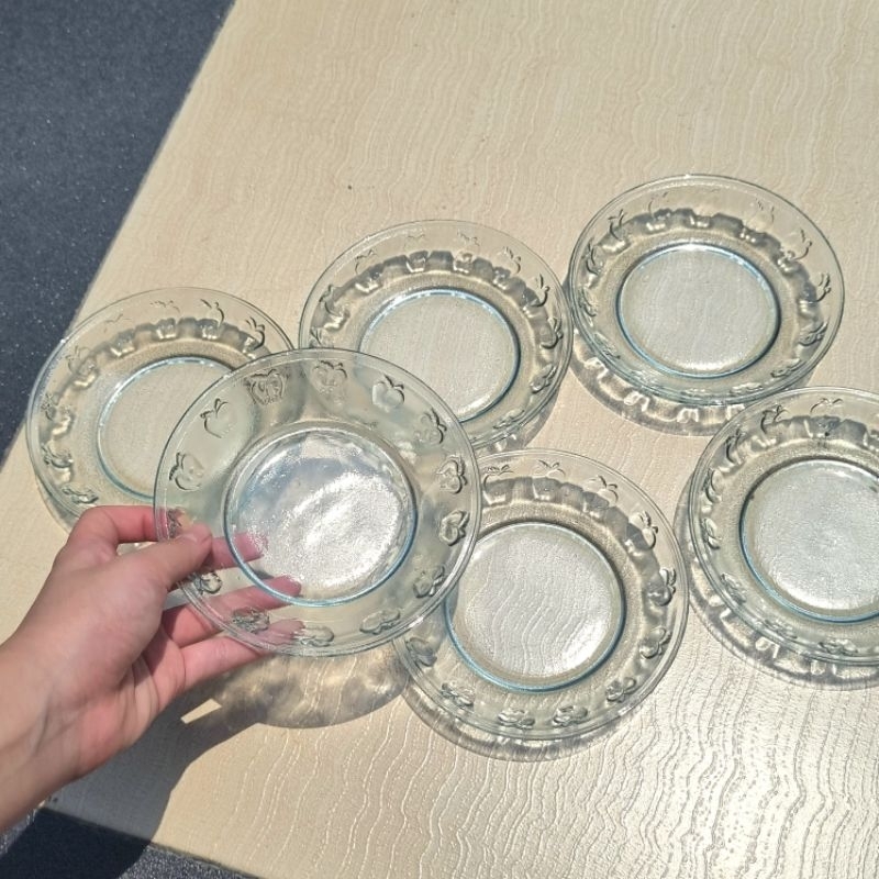 6 PCS PIRING KACA APPLE piring murah piring cantik piring set piring beling piring sambal piring kec