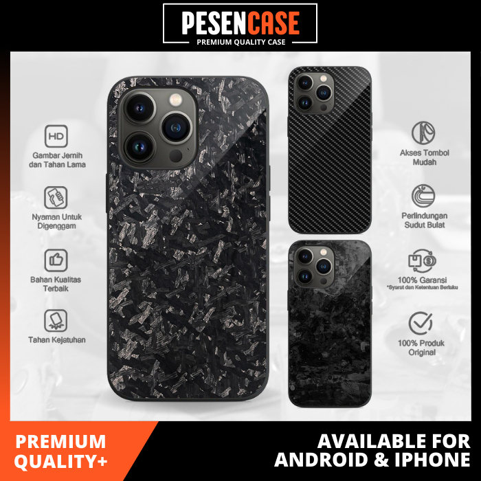 PESENCASE - Casing Case Custom Gambar Carbon Forged Kevlar All Type Iphone Samsung Realme Oppo Vivo 