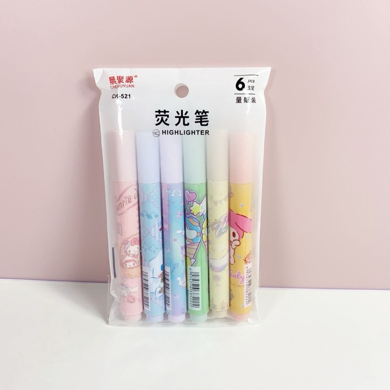 

Highlighter Stabilo 6in1 Sanrio Spidol Warna Warni Jurnal Diary
