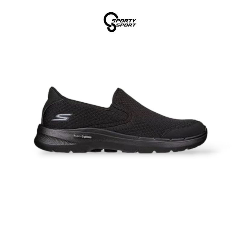 SEPATU WALKING PRIA SKECHERS SLIP ON GO WALK 6 REQUISITE (216623 BBK)