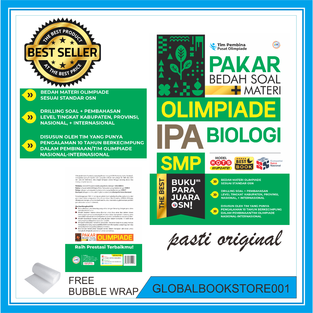 BUKU OLIMPIADE/KSN BIOLOGI SMP PAKAR BEDAH SOAL+MATERI OLIMPIADE IPA BIOLOGI SMP MTS