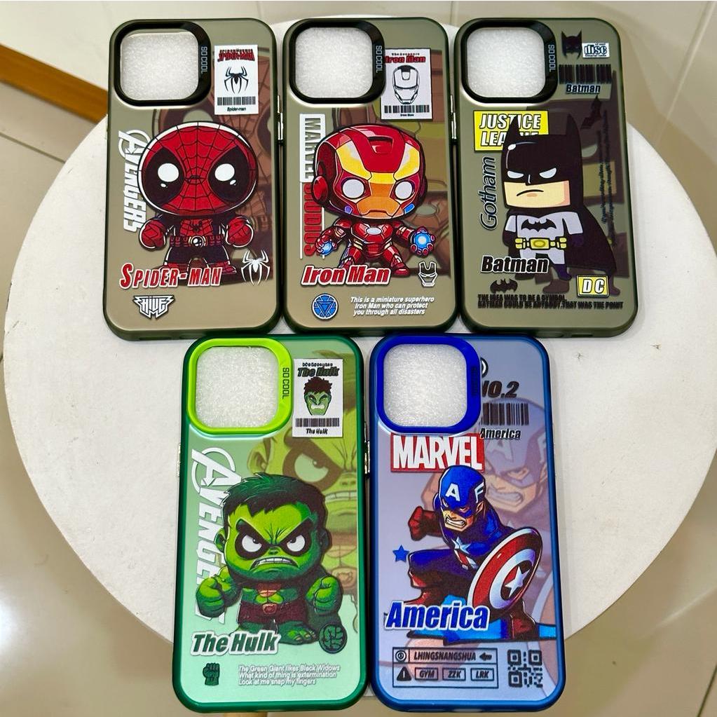 Super Hero Case IPhone X Xs XR 11 12 13 14 15 Pro Max 15+ Plus Hard Casing Avengers Cool