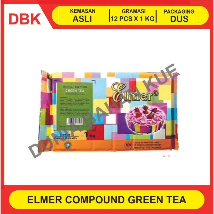 

ELMER GREEN TEA COMPOUND COKLAT BATANG 1 KG - 1 DUS 12 PCS