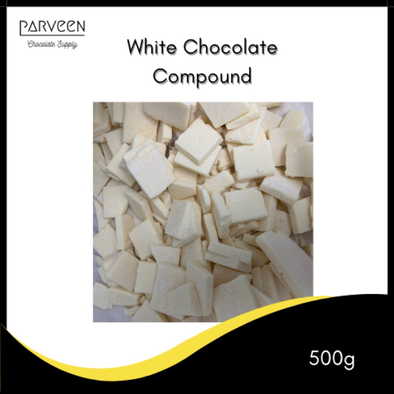 

PARVEEN White Chocolate Compund 500g bentuk Kibble