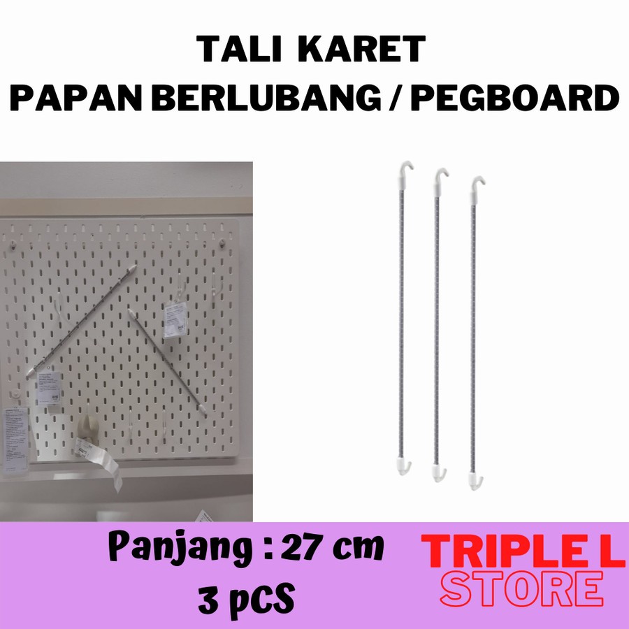

Tali Karet Elastis Papan Berlubang Pegboard isi 3 Pcs
