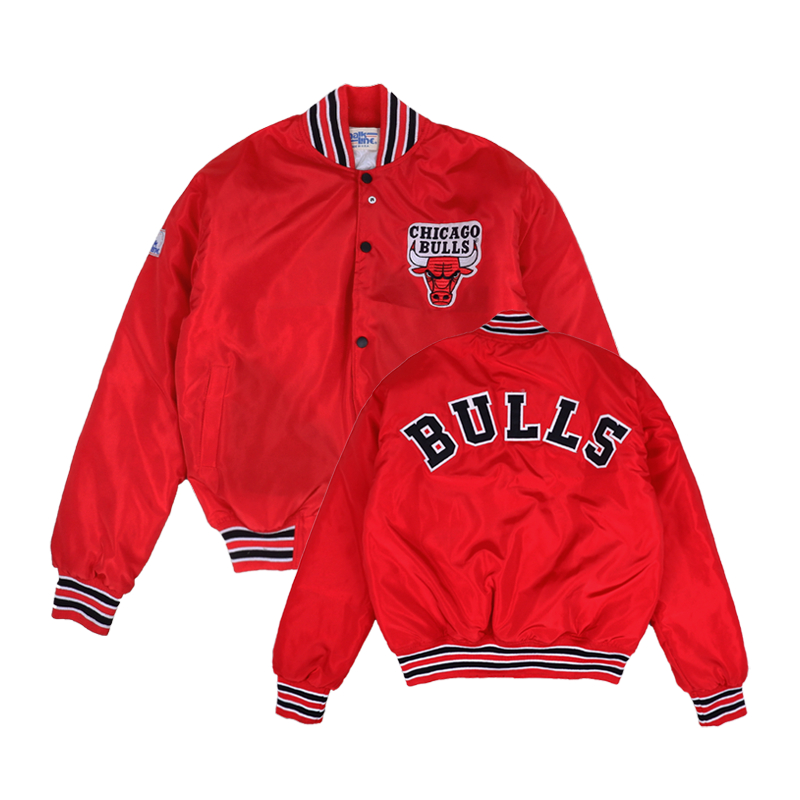 VARSITY CHICAGO BULLS CHALKLINE RED COLLAGE TEAM NBA VINTAGE JACKET PREMIUM ORIGINAL 1:1 HEAVY WEIGH