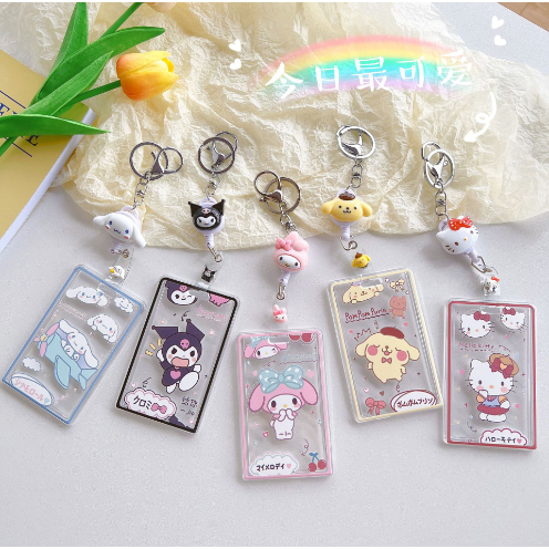 

ID Card Holder Acrylic Lanyard Tarik Motif Kartun Sanrio Gantungan Kartu Nametag Kawai