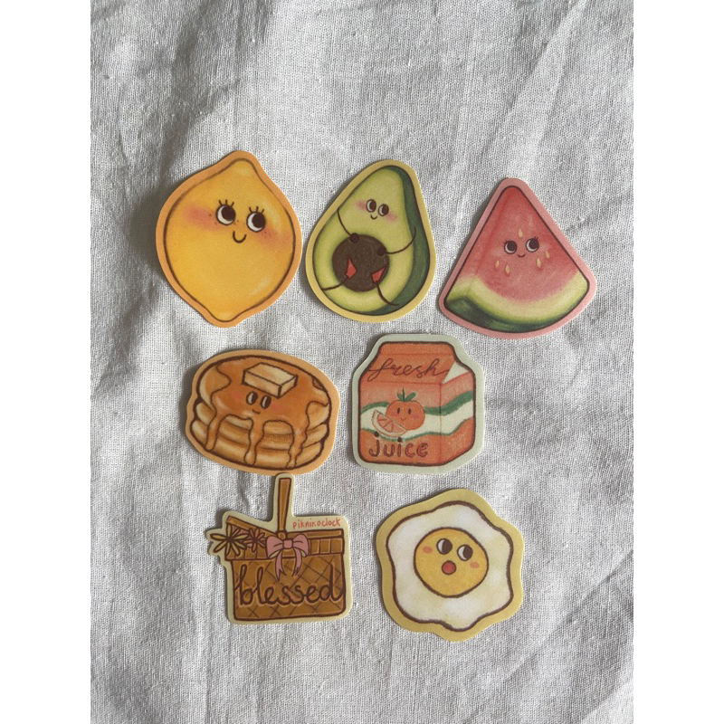

Cute Brunch Diecut Sticker | Stiker buah makanan Lucu