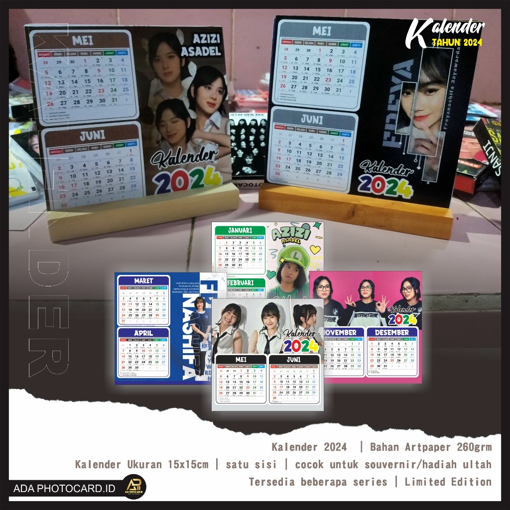 

Kalender Tahun 2024 Azizi Asadel/Zee JKT48 Minimalis Aestetic Murah isi 6 Lembar | Limited Edition