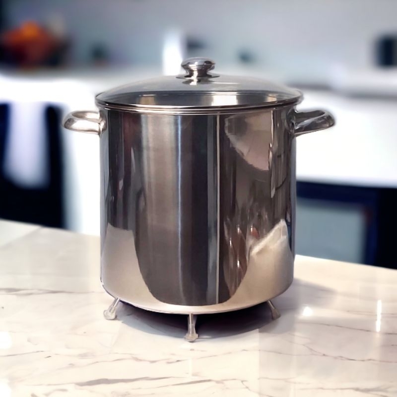 Stock Pot 26cm Panci Stainless Steel Premium Tebal 14,5qt Ex Brand Luar Negeri LS1A9 LovelynaStore K