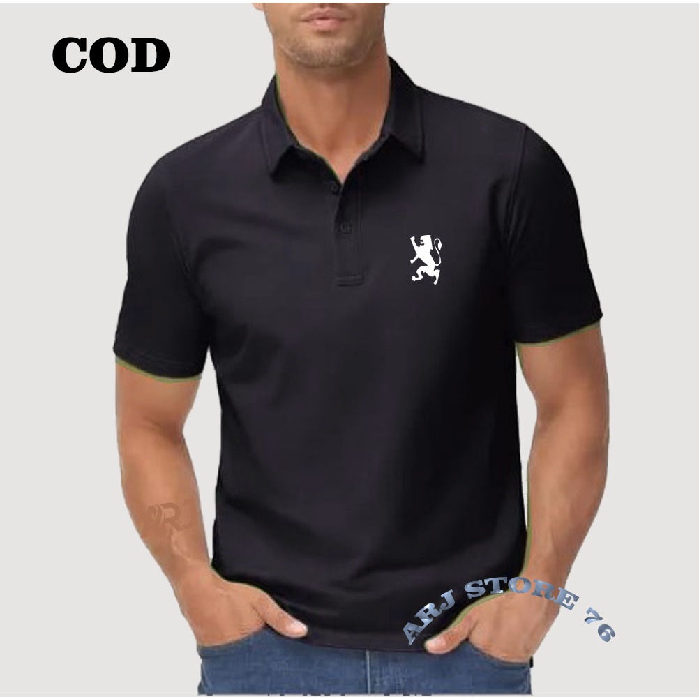 COD  Kaos Polo Distro Logo Giordano Text Putih Premium Quality Kaos Kerah Terlaris Polo Shrit Lengan