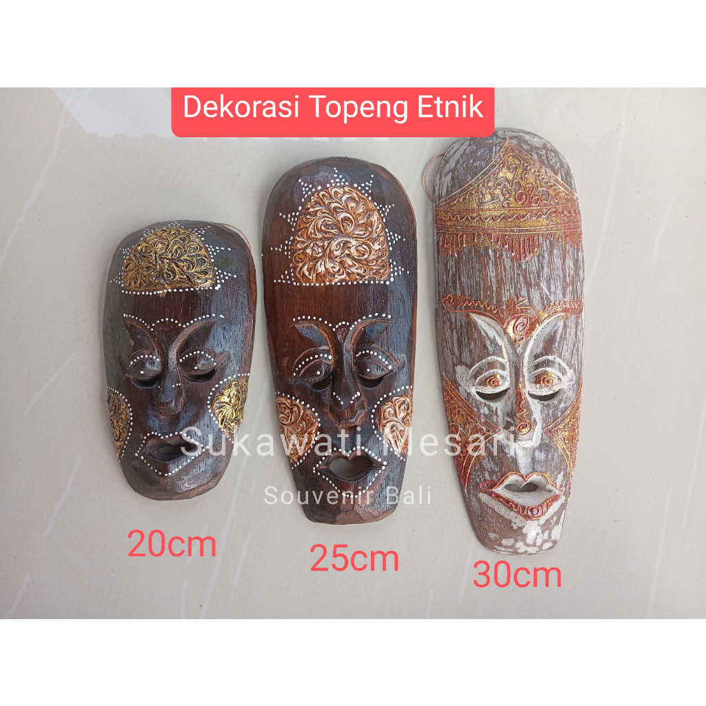 Dekorasi Topeng Suku Asmat Etnik Sasak Model Klasik Murah Handmade Bali