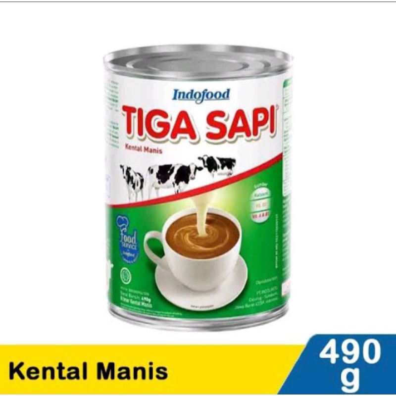 

TIGA SAPI KENTAL MANIS KALENG 490gr / SKM / SUSU KENTAL MANIS 490 GRAM /KRIMER