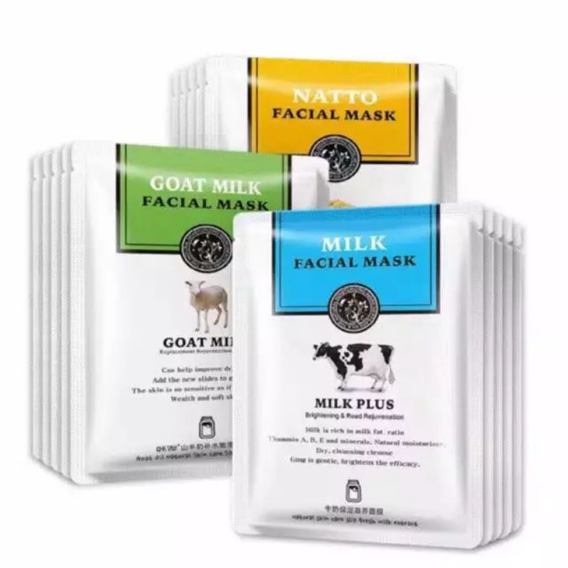 ROREC / Sheet  Mask Facial Milk/ Masker Korea Goat Milk/ Masker Susu Wajah