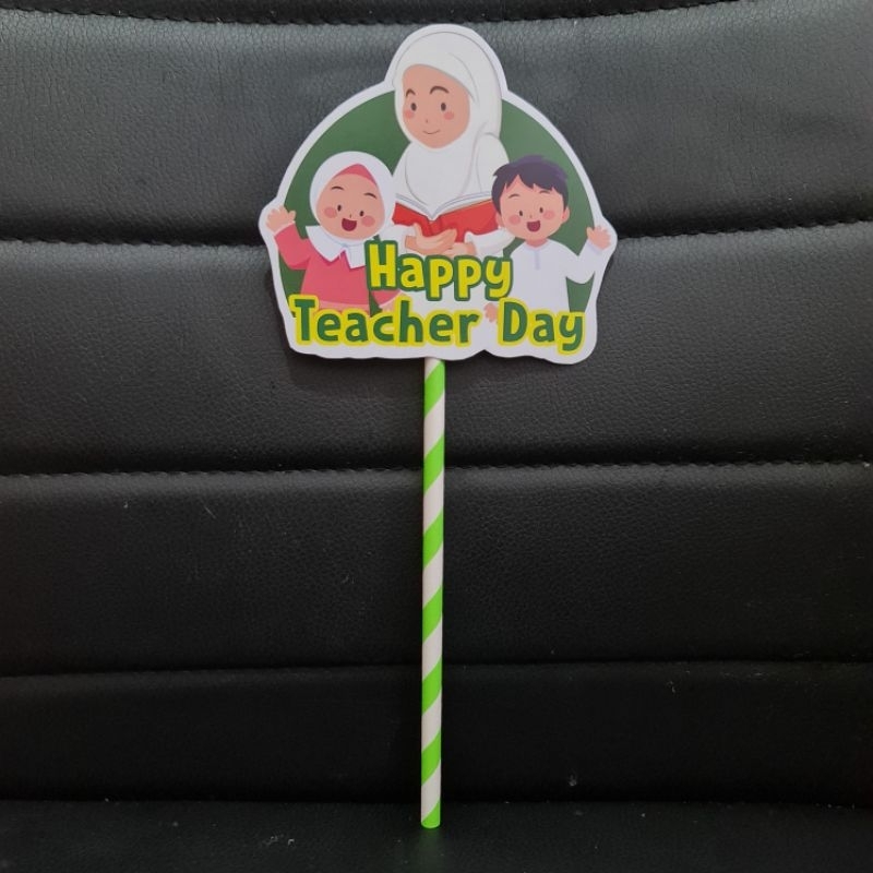 Cake Topper Happy Teacher Day PCS/ Hiasan Kue Selamat Hari Guru