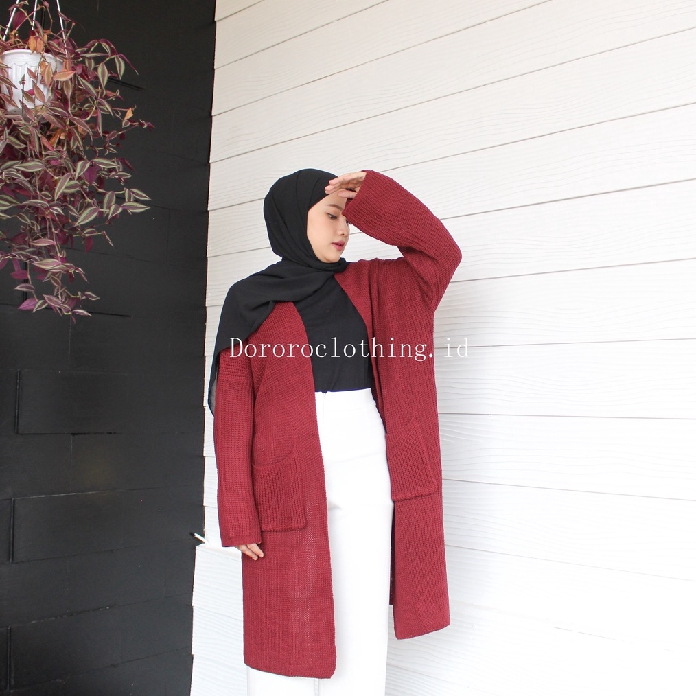 Original LONG KARDIGAN OVERSIZE RAJUT JUMBO | CARDIGAN TUNIK JUMBO RAJUT TEBAL grosir