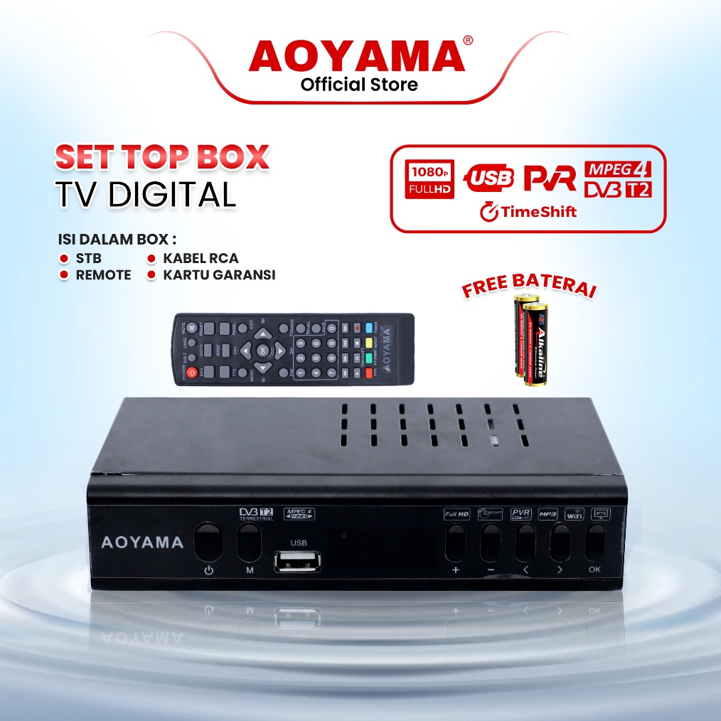 12.12 BRANDS FESTIVAL SET TOP BOX  AOYAMA Untuk Tv digital STB Penerima siaran full HD Bisa Youtube 