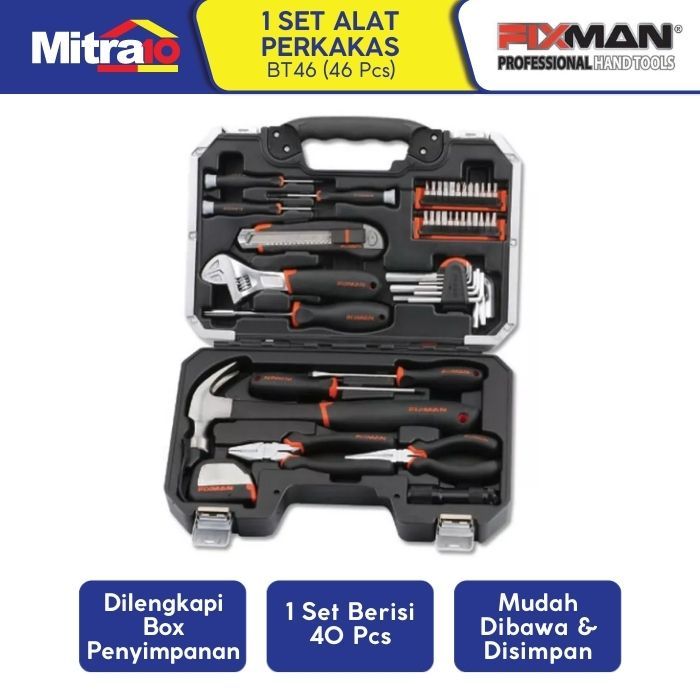 Set Perkakas Rumah Fixman 46Pcs BT46 - Home Tool Kit - Fixman