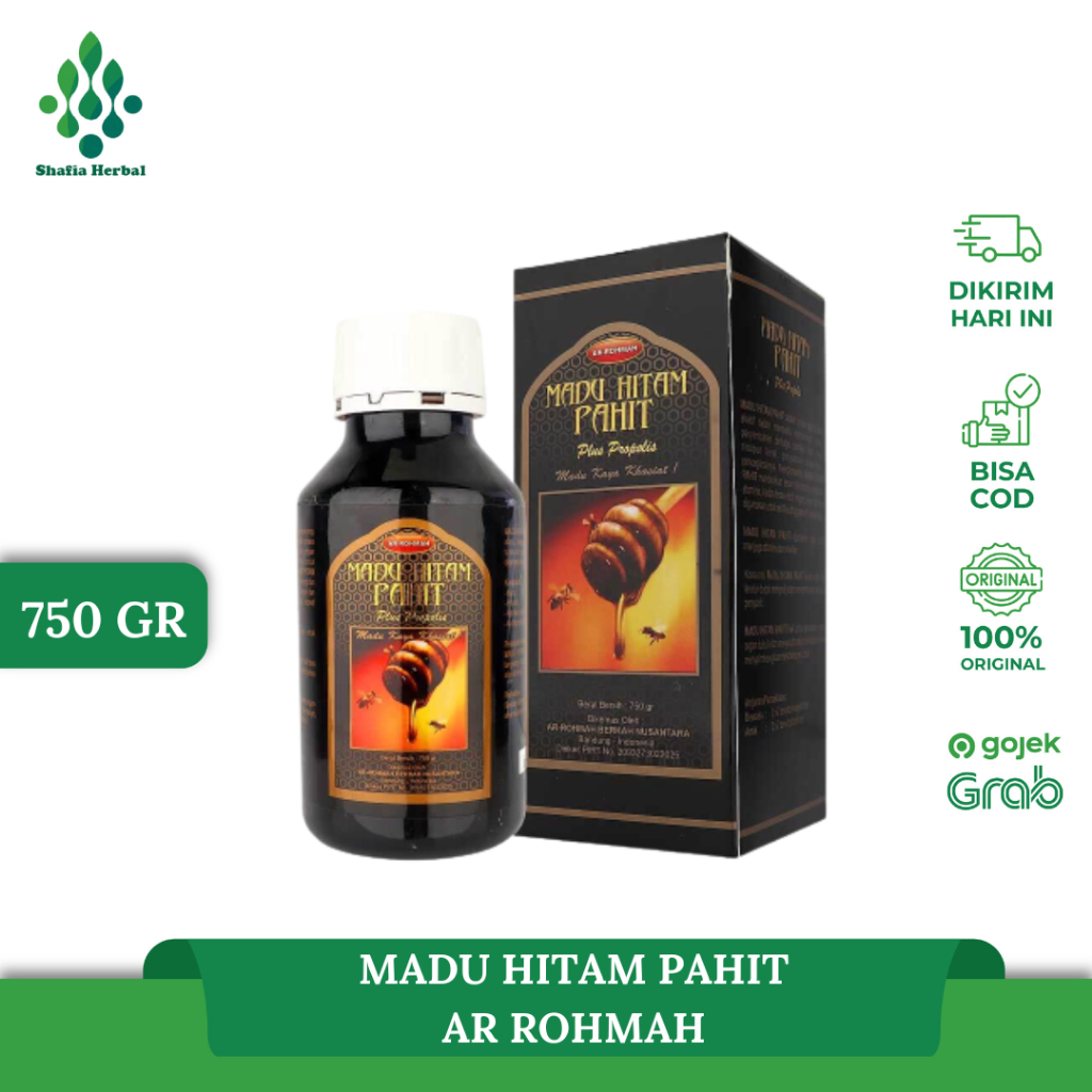 

Madu Hitam Pahit Ar-Rohmah Arrohmah 750gr Hitam Pahit Ratu Lebah Insulin