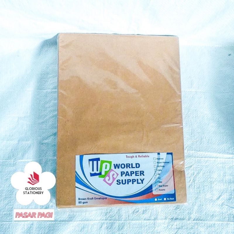 

Amplop Coklat Polos Uk. Map (27.5 x 37.5cm) merk WPS