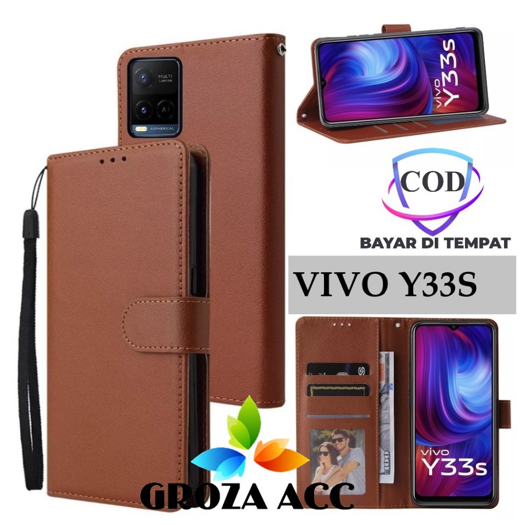 Flip Case VIVO Y33S Case Wallet Kulit Casing Dompet Case Wallet Leather Flip Case VIVO Y33S Casing h